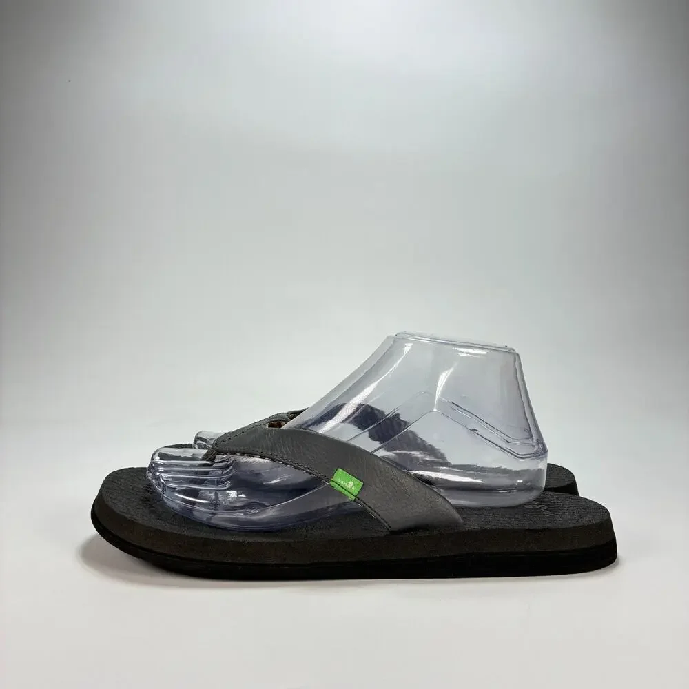 Sanuk Yoga Mat Black Comfort Casual Flip Flop Sandals SWS2908C Women's Size 10